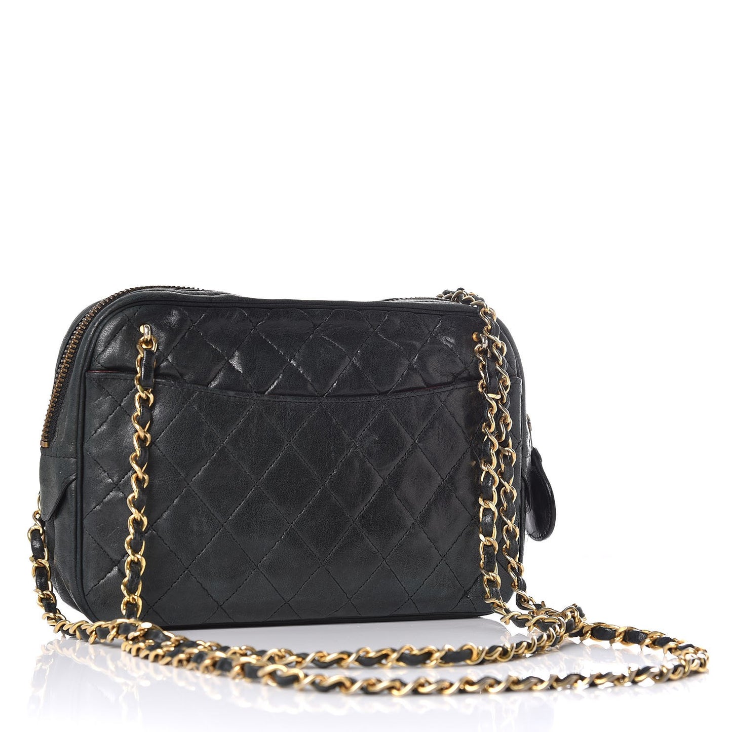 Lambskin Quilted Camera Case Black