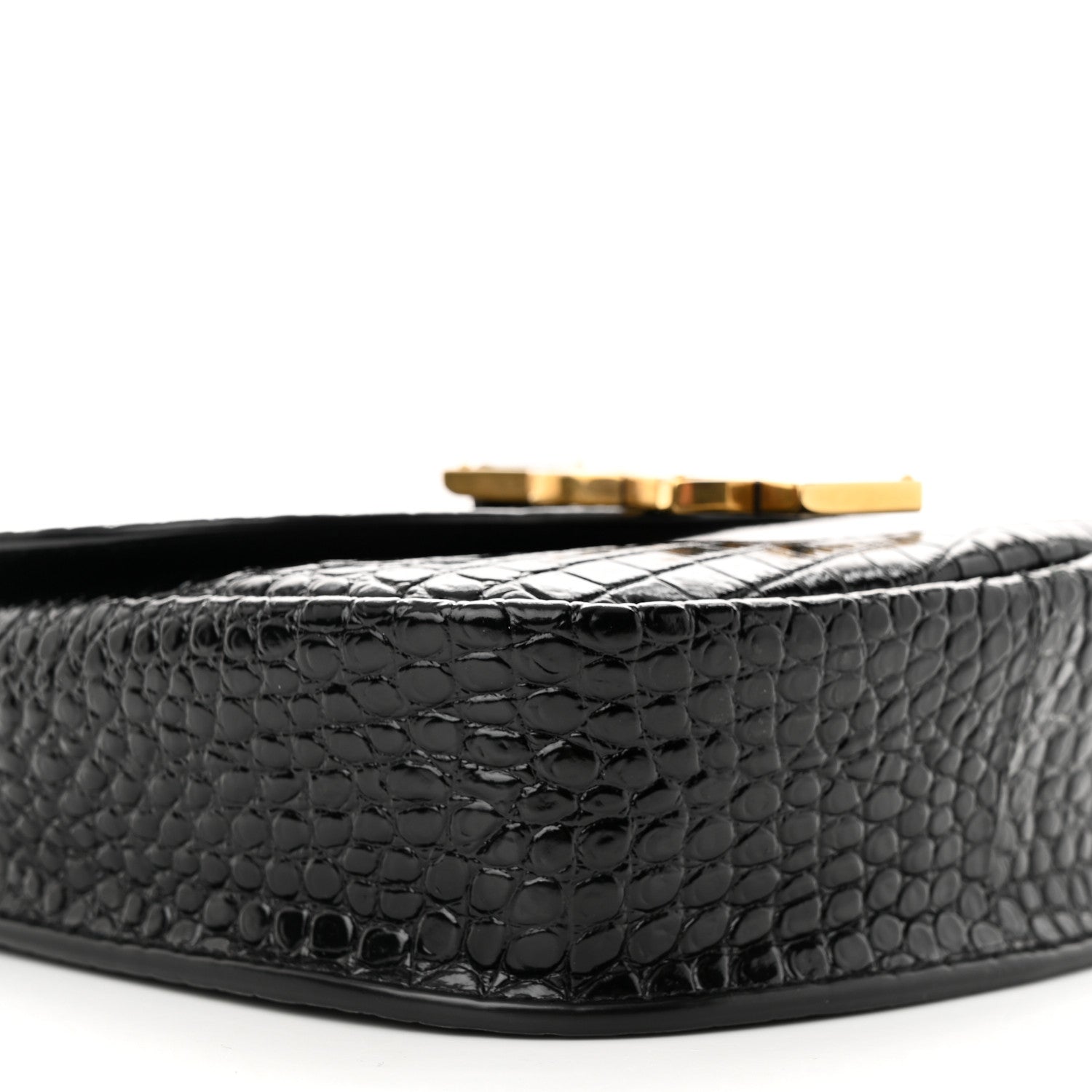 Saint Laurent Crocodile Embossed Calfskin Small Kaia Satchel Black 8 of 10