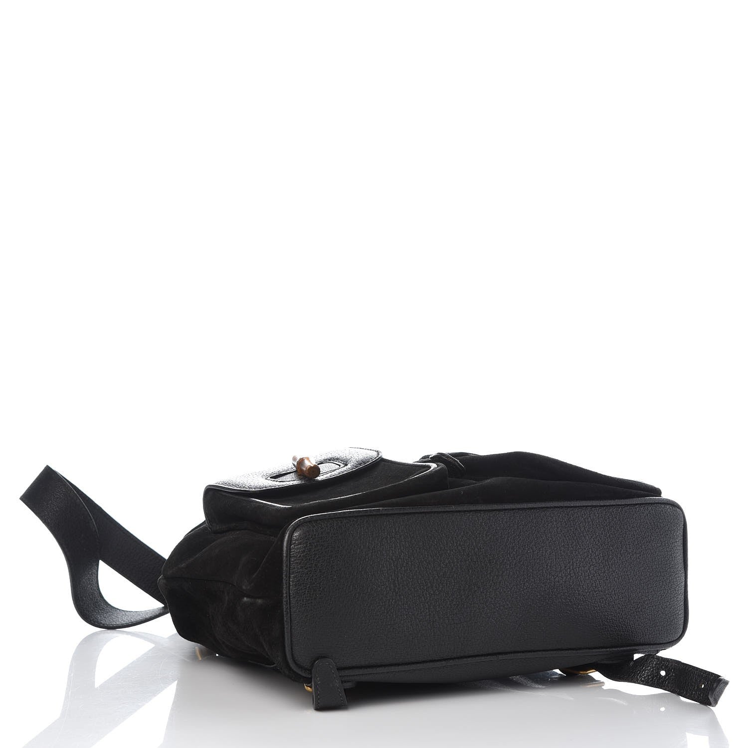 Gucci Suede Bamboo Backpack Black 4 of 16
