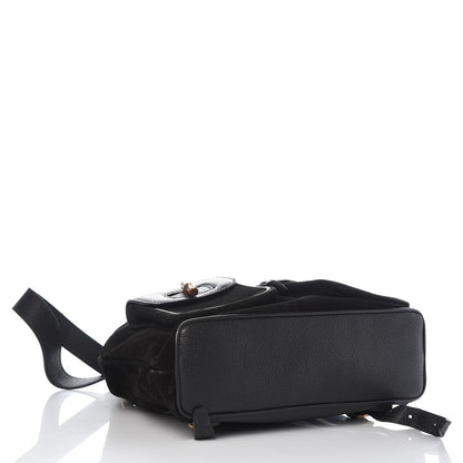 Gucci Suede Bamboo Backpack Black 4 of 16