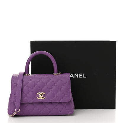 Chanel Caviar Quilted Mini Coco Handle Flap Purple 11 of 11