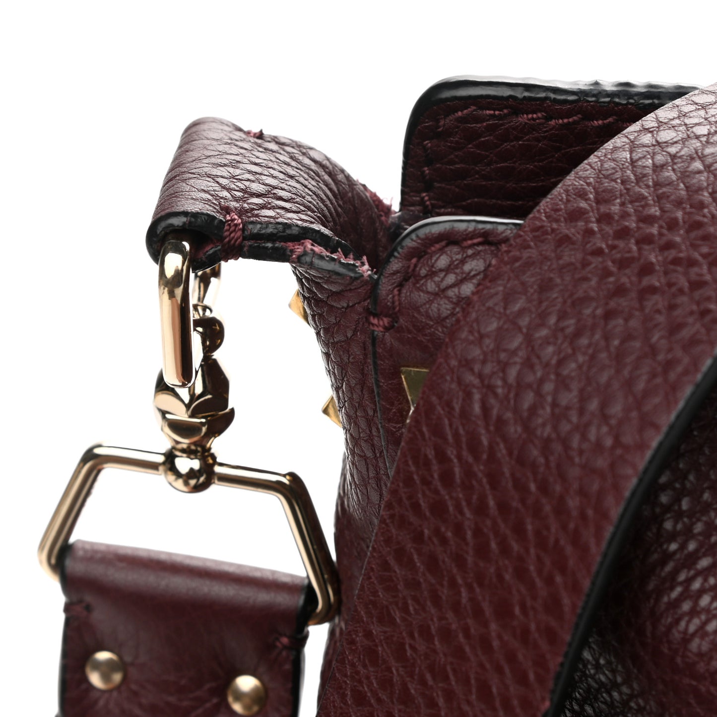 Pebbled Calfskin Large Rockstud Flip-Lock Messenger Bag Vinaccia