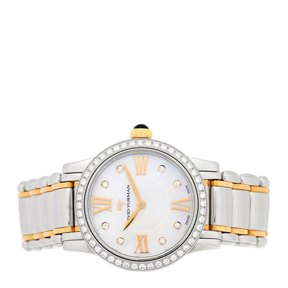 David Yurman Stainless Steel 18K Yellow Gold Diamond Bezel Mother of Pearl 30mm Classic Quartz Watch 2 of 4