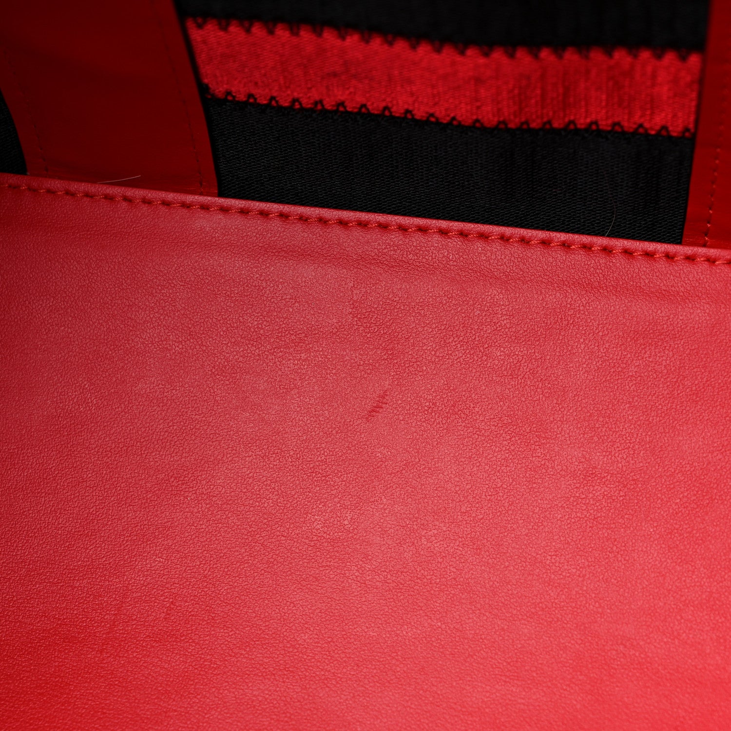 Christian Louboutin Canvas Spikes East West Cabata Tote Red Black 11 of 15