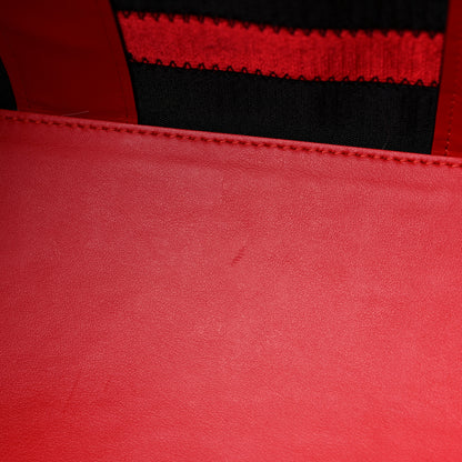 Christian Louboutin Canvas Spikes East West Cabata Tote Red Black 11 of 15
