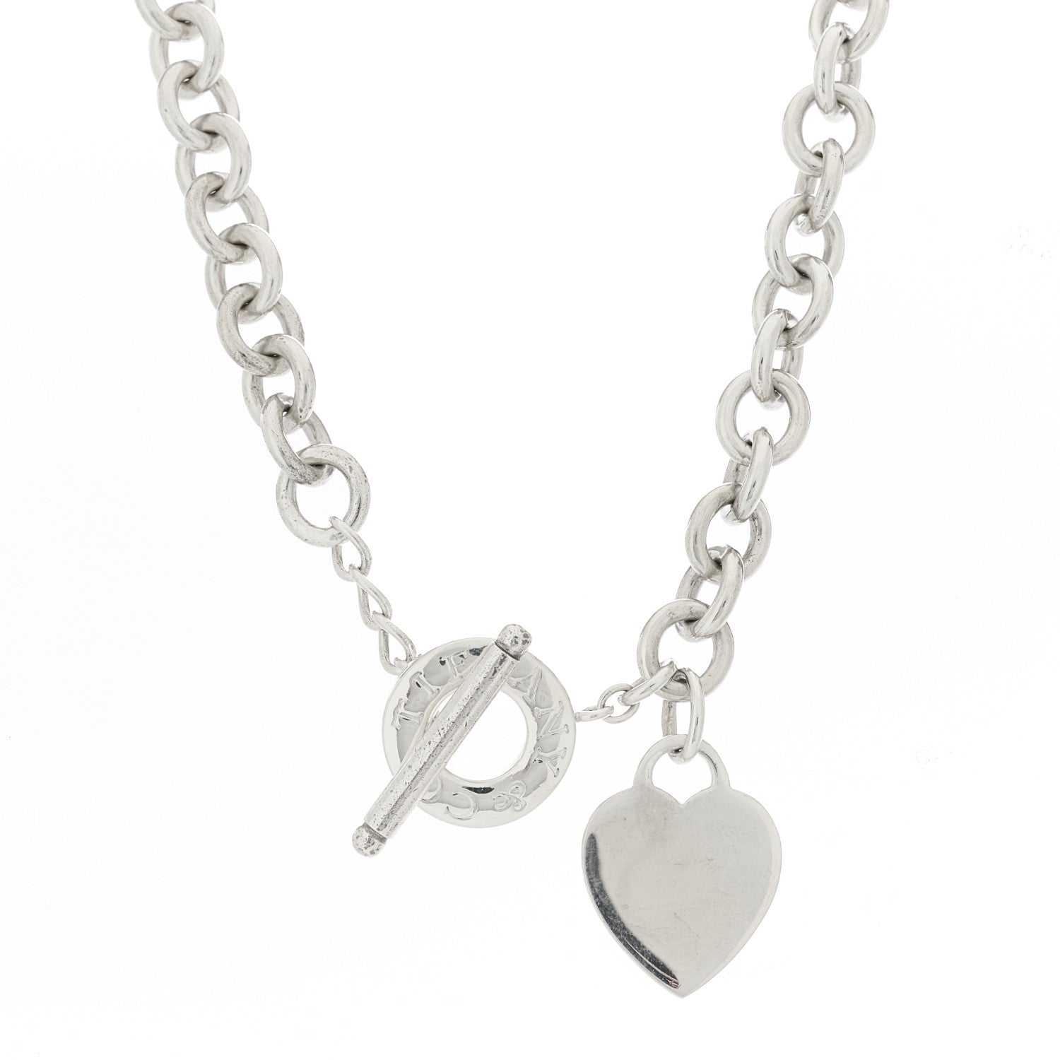 Tiffany Sterling Silver Heart Tag Toggle Necklace 1 of 4