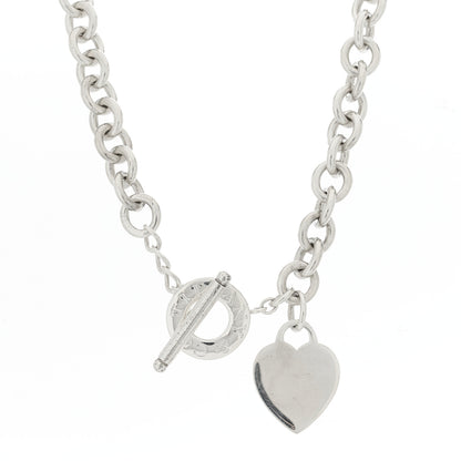 Tiffany Sterling Silver Heart Tag Toggle Necklace 1 of 4