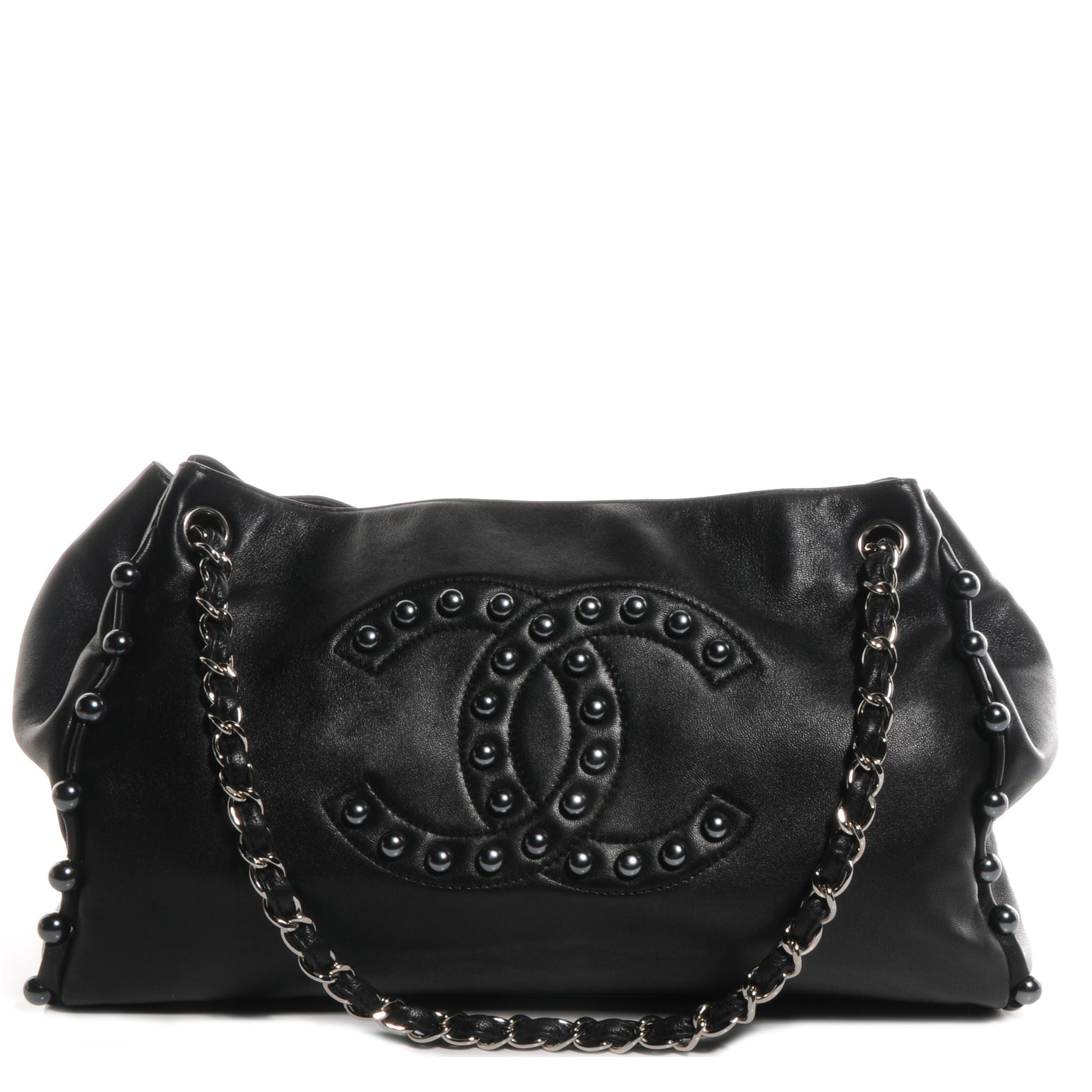 Chanel Lambskin Pearl Obsession Tote Black 1 of 7