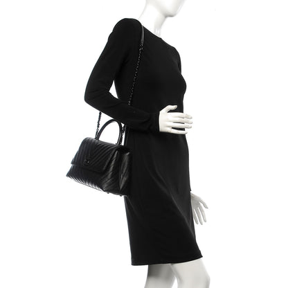 Chanel Caviar Chevron Quilted Small Coco Handle Flap So Black 2 of 8