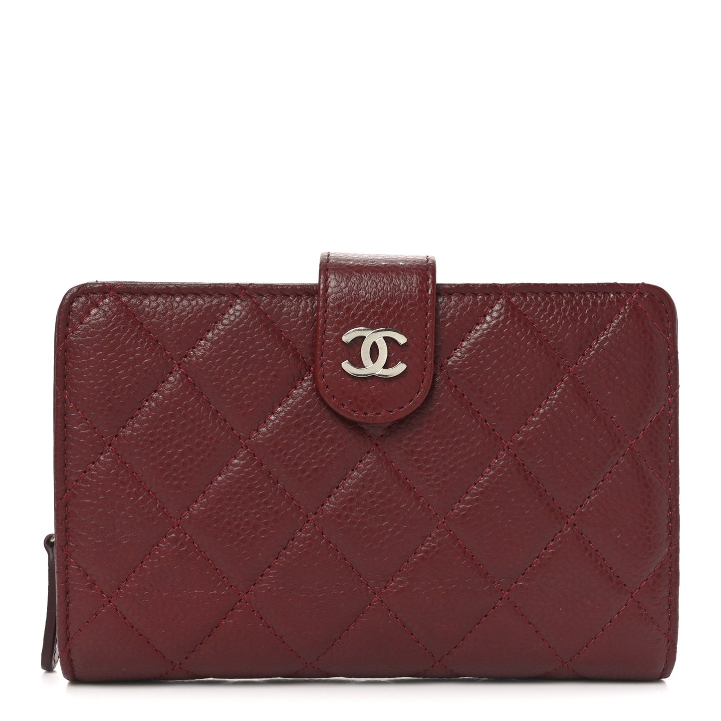 Caviar Quilted CC French Wallet Red