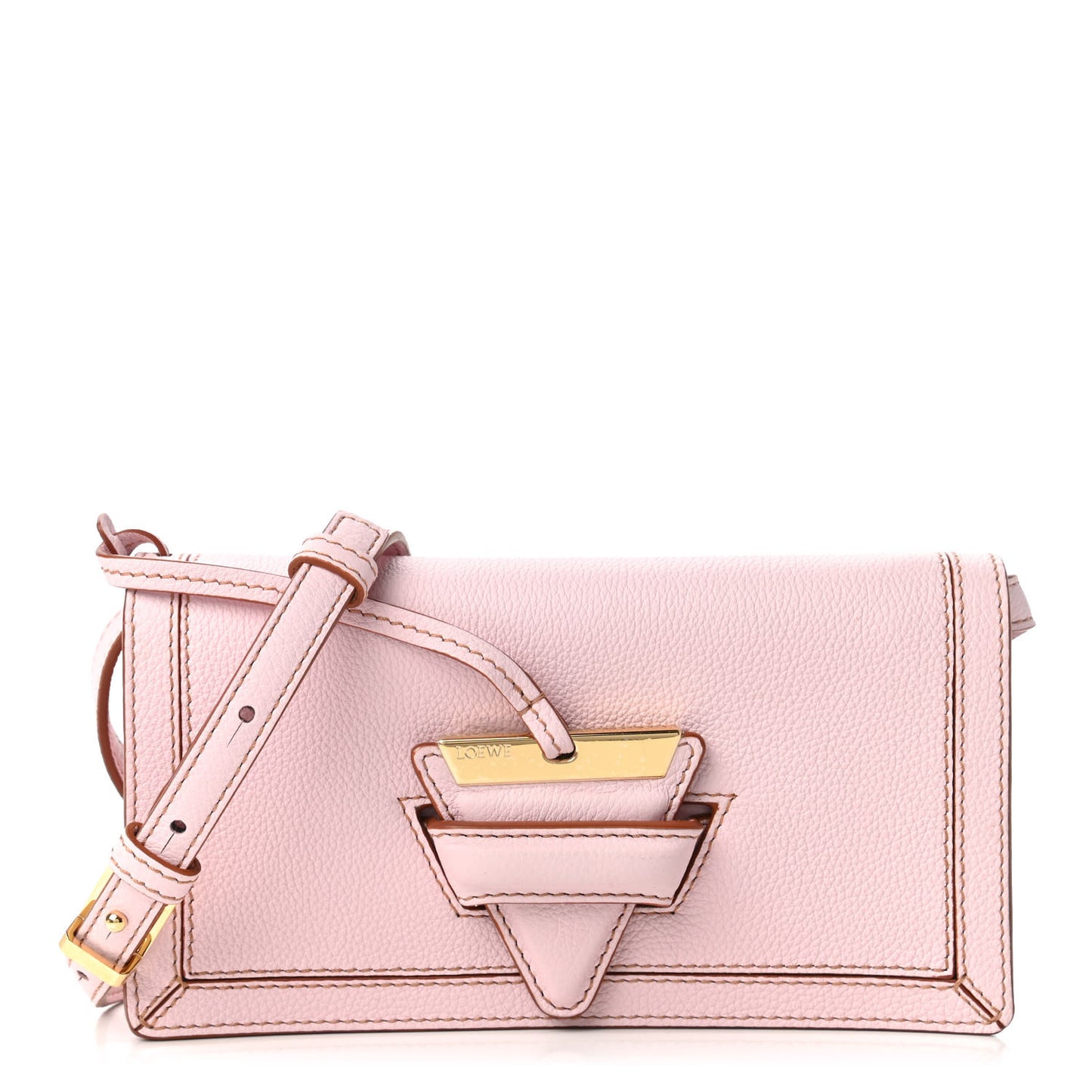 Grained Calfskin Mini Barcelona Shoulder Bag Rosa