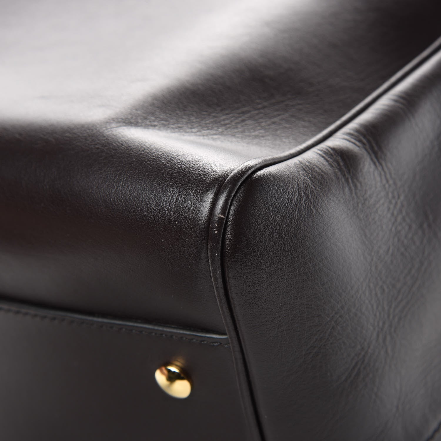 Burberry Smooth Calfskin Medium Cube Bowling Bag Dark Brown 11 of 14