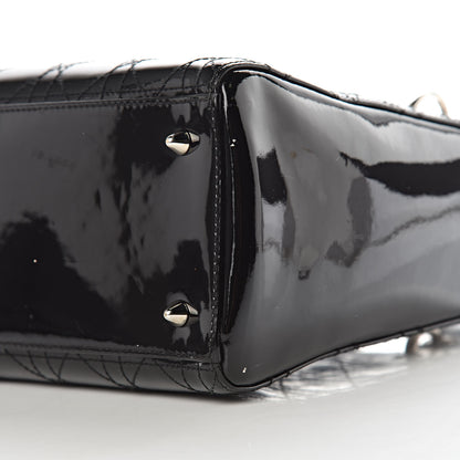 Christian Dior Patent Cannage Stitched Medium Lady Dior Black 9 of 13