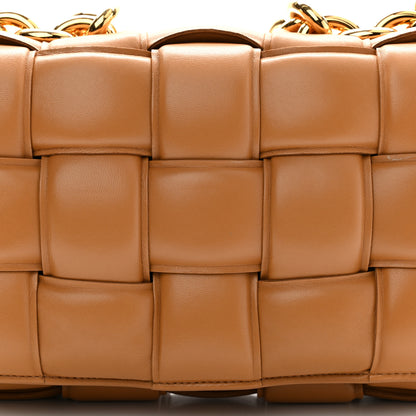 Bottega Veneta Lambskin Maxi Intreccio Padded Chain Cassette Crossbody Bag Caramel 8 of 10
