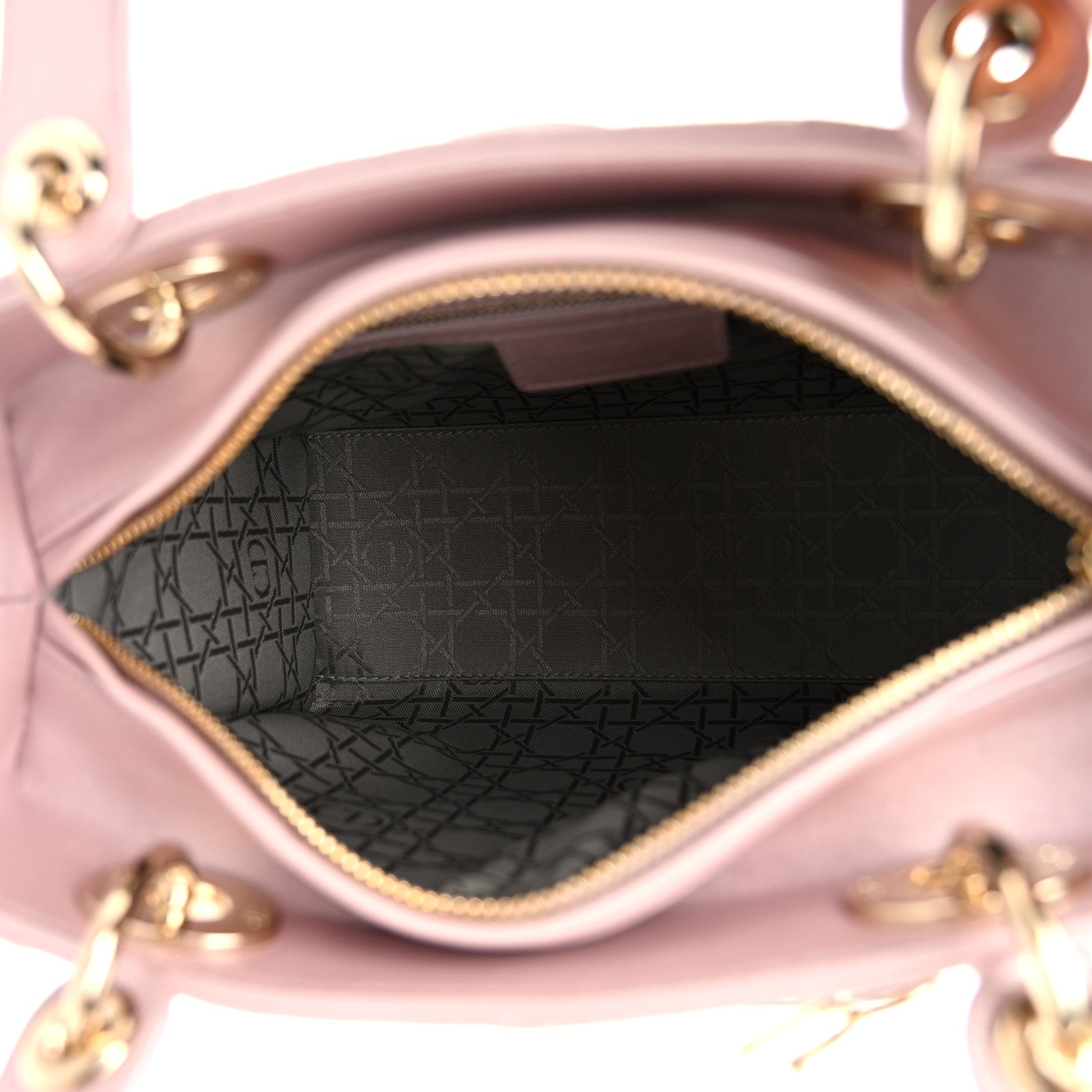 Christian Dior Pearly Lambskin Cannage Medium Lady Dior Lotus 5 of 10
