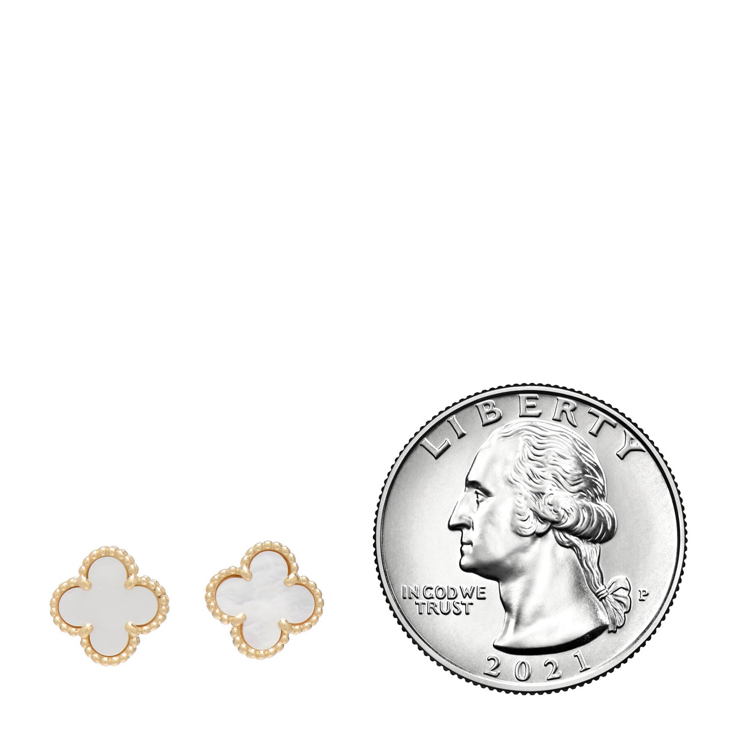 18K Yellow Gold Mother of Pearl Sweet Alhambra Earrings