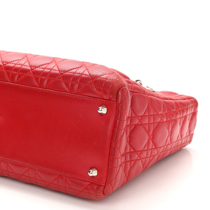 Christian Dior Lambskin Cannage Large Lady Dior Red 8 of 10