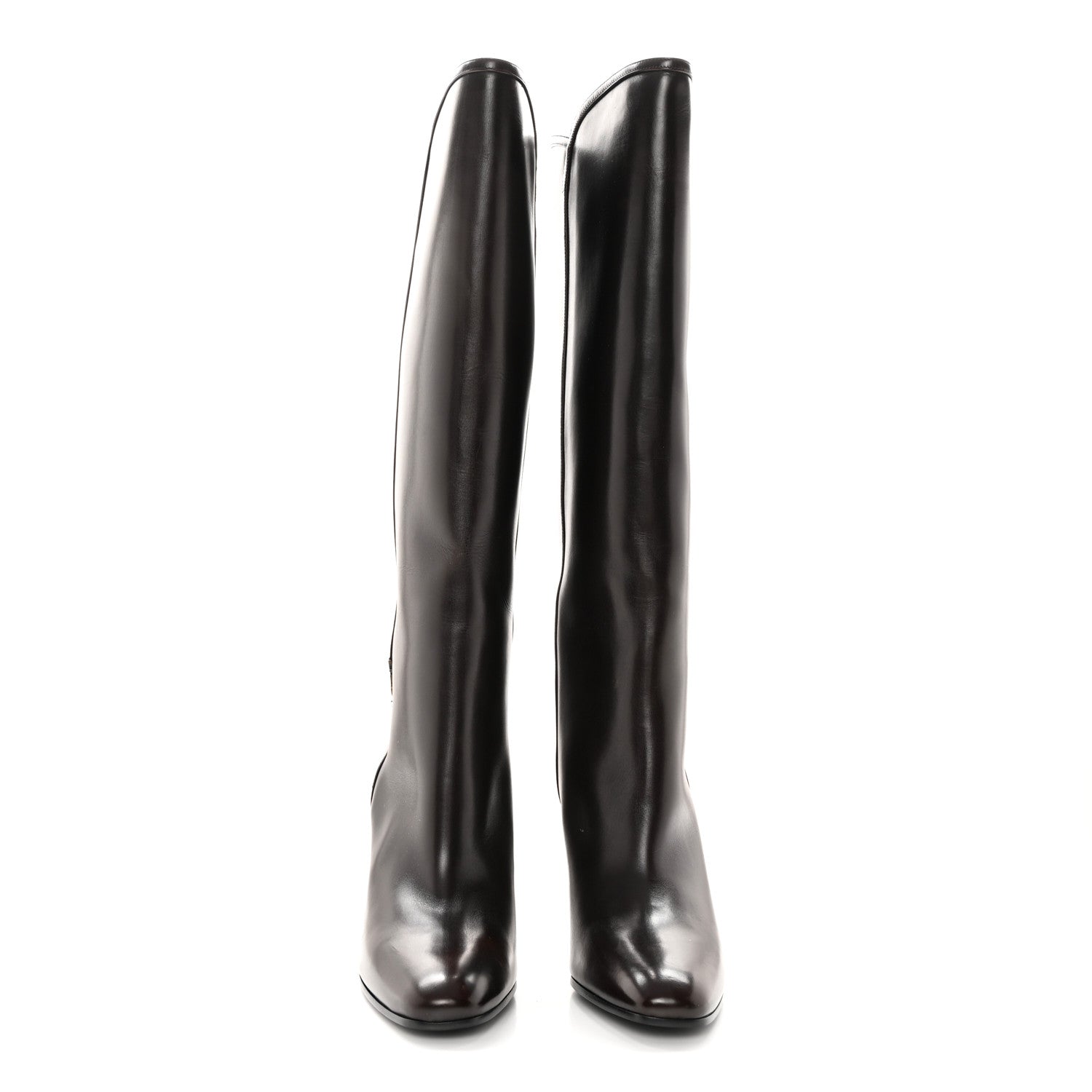 Saint Laurent Jane 90 Knee High Boots 38.5 Mocaccino 2 of 15