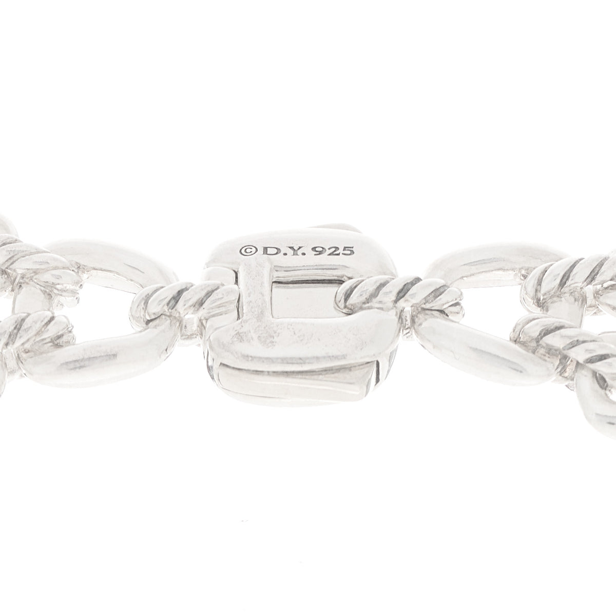 David Yurman Sterling Silver Thoroughbred Cushion Link Double Row Necklace 4 of 5