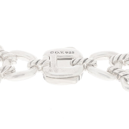 David Yurman Sterling Silver Thoroughbred Cushion Link Double Row Necklace 4 of 5