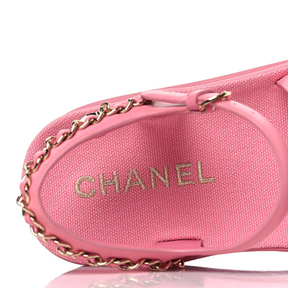 Chanel Calfskin Chain Platform Sandals 36 Pink 7 of 8