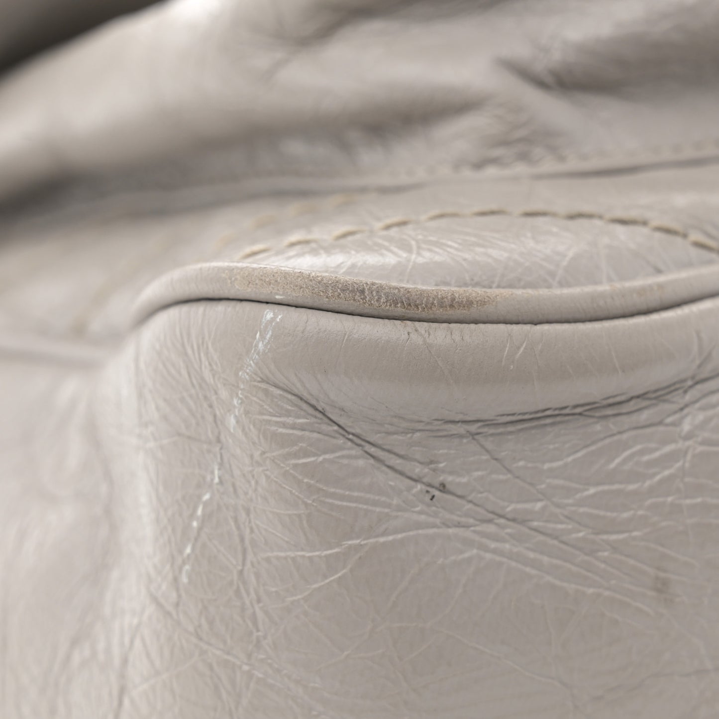 Crinkled Calfskin Matelasse Monogram Medium Niki Chain Satchel Granite