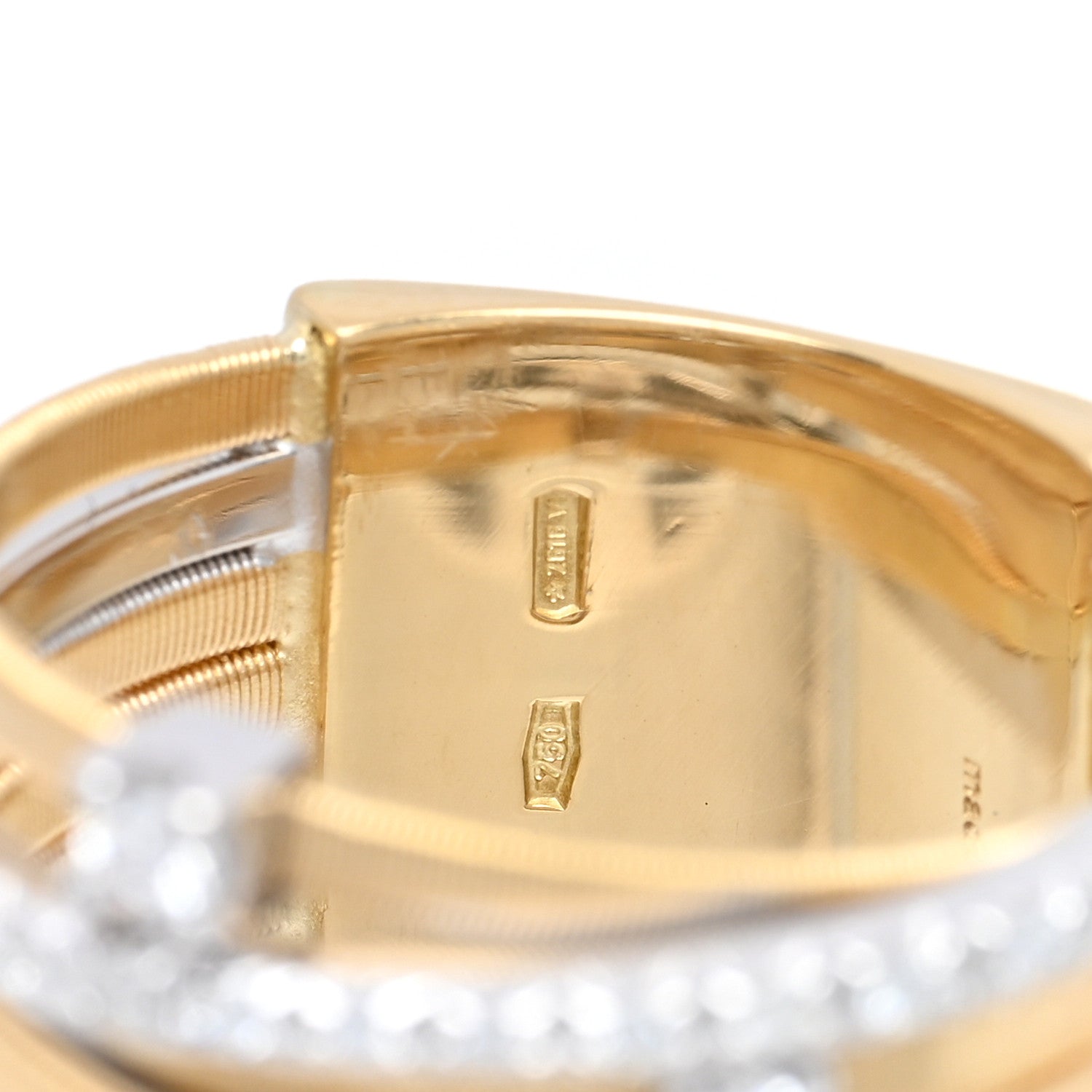 Marco Bicego 18K Yellow White Gold Diamond Seven Strand Goa Ring 53 6.5 4 of 4