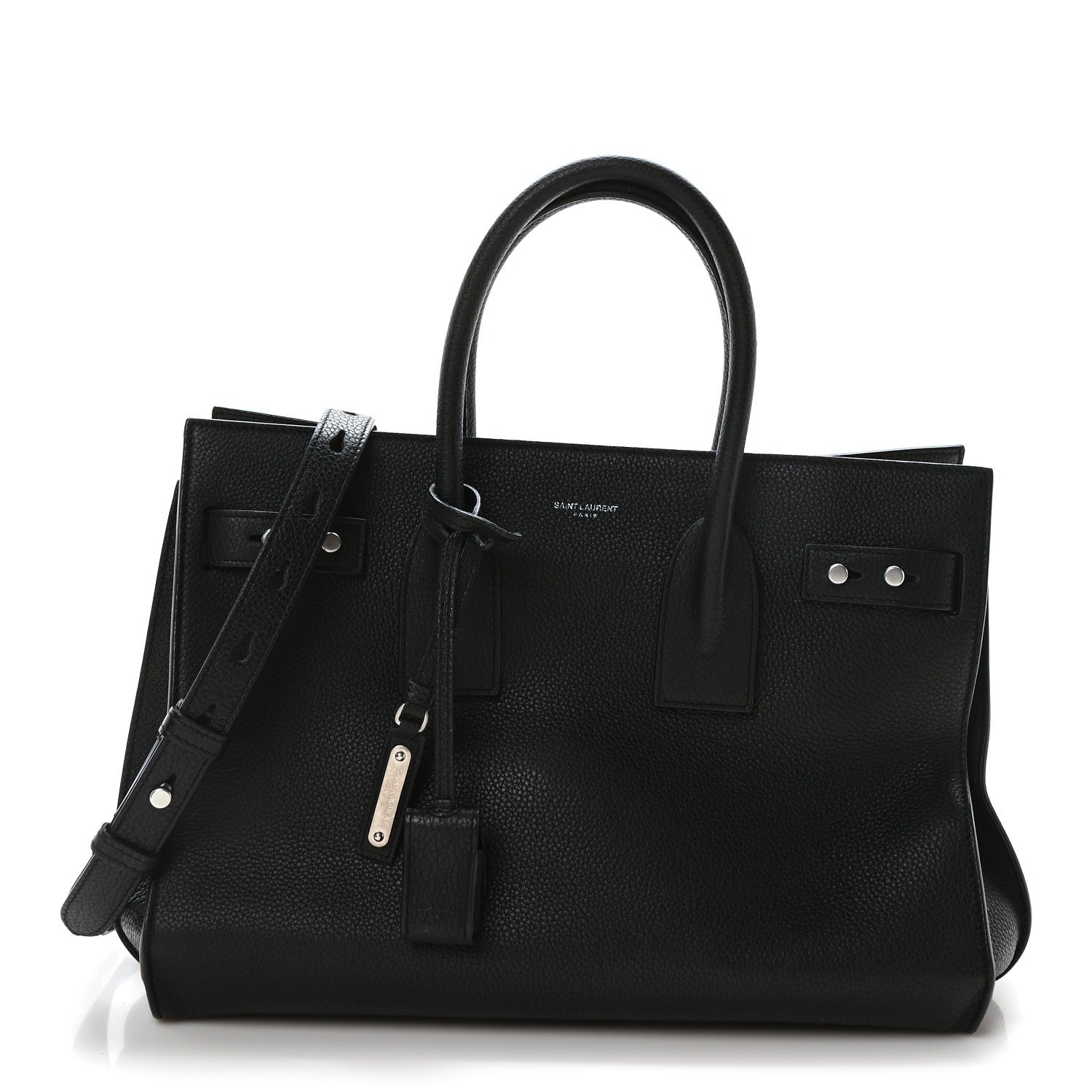 Saint Laurent Grained Calfskin Small Supple Sac De Jour  Black 1 of 9