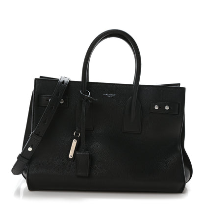 Saint Laurent Grained Calfskin Small Supple Sac De Jour  Black 1 of 9