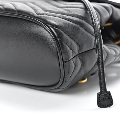 Gucci Calfskin Matelasse GG Marmont Flap Backpack Black 10 of 12