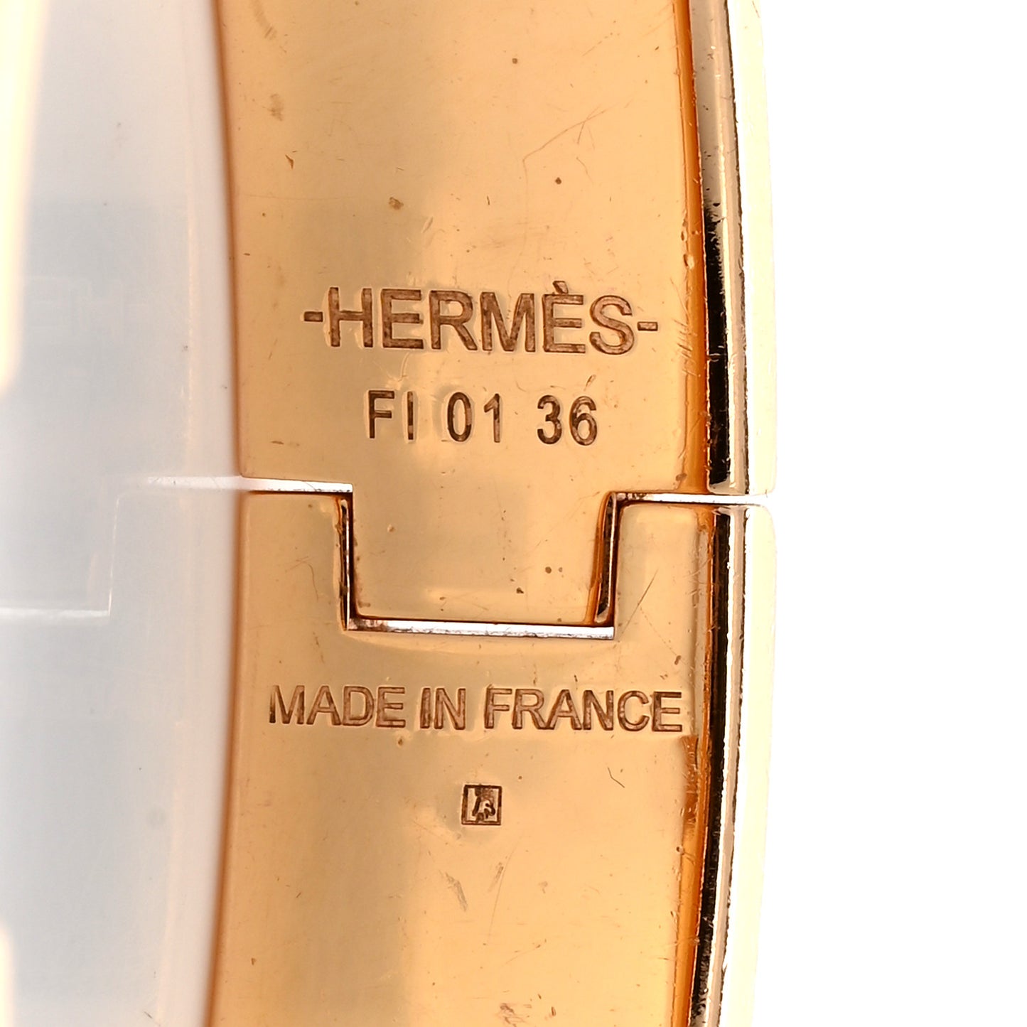 Enamel Narrow Clic Clac H Bracelet PM Marron Glace