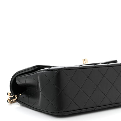 Chanel Lambskin Quilted Mini Top Handle Rectangular Flap Black 9 of 11