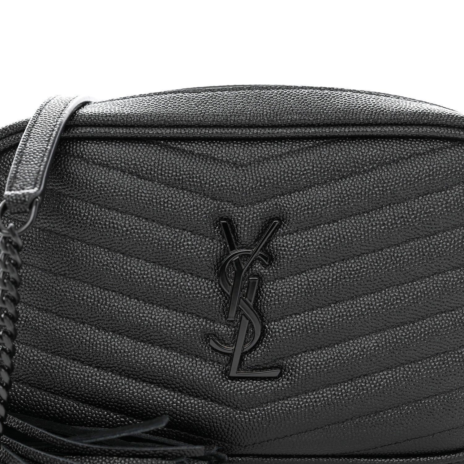 Saint Laurent Grain De Poudre Matelasse Monogram Mini Lou Camera Bag Black 8 of 10