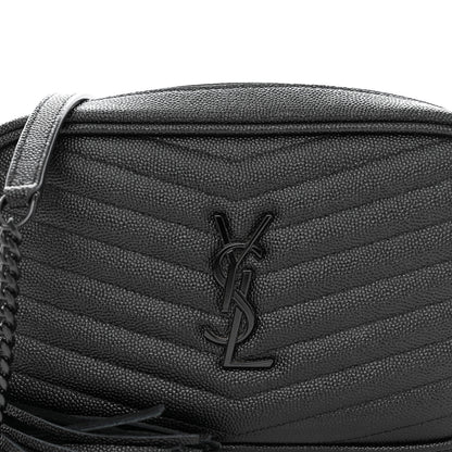 Saint Laurent Grain De Poudre Matelasse Monogram Mini Lou Camera Bag Black 8 of 10