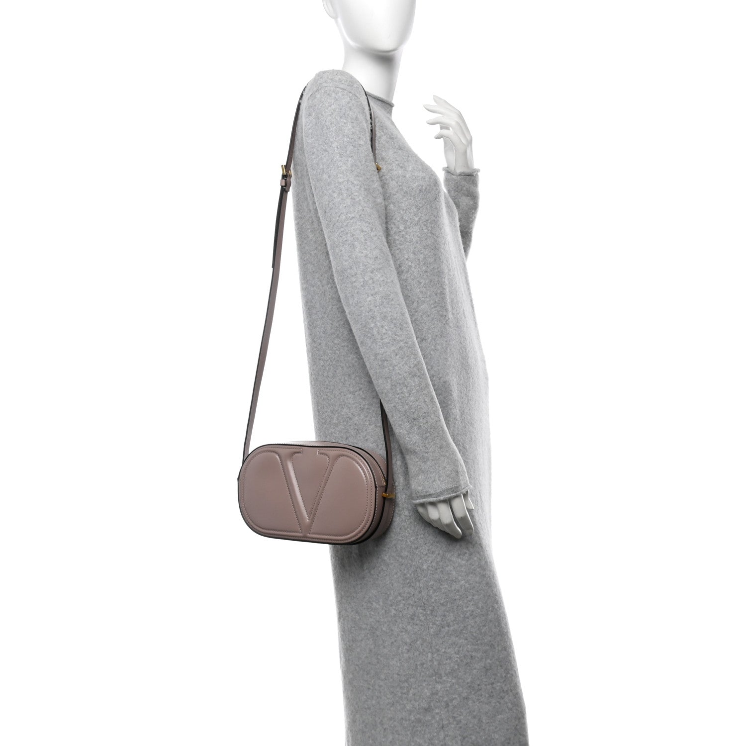 Valentino Garavani Calfskin VLogo Walk Crossbody Poudre 2 of 13