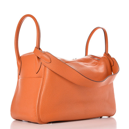 Hermes Taurillon Clemence Lindy 34 Orange 3 of 11