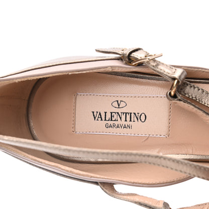 Valentino Garavani Metallic Nappa Buckle Ankle Strap Pumps 36 Sasso 8 of 10