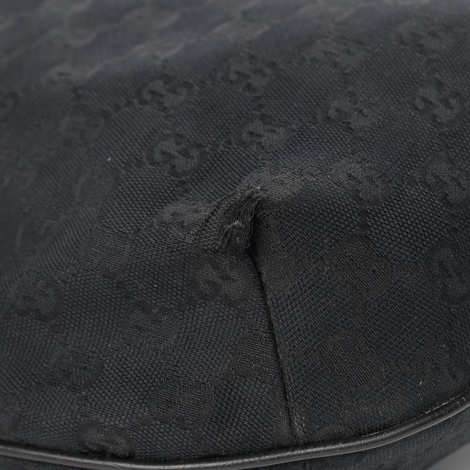 Gucci Monogram Web Medium Half Moon Hobo Black 10 of 11