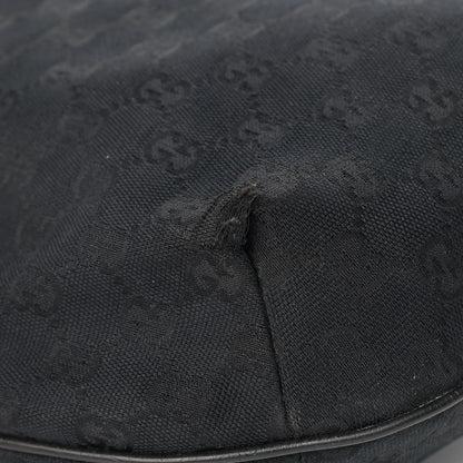 Gucci Monogram Web Medium Half Moon Hobo Black 10 of 11