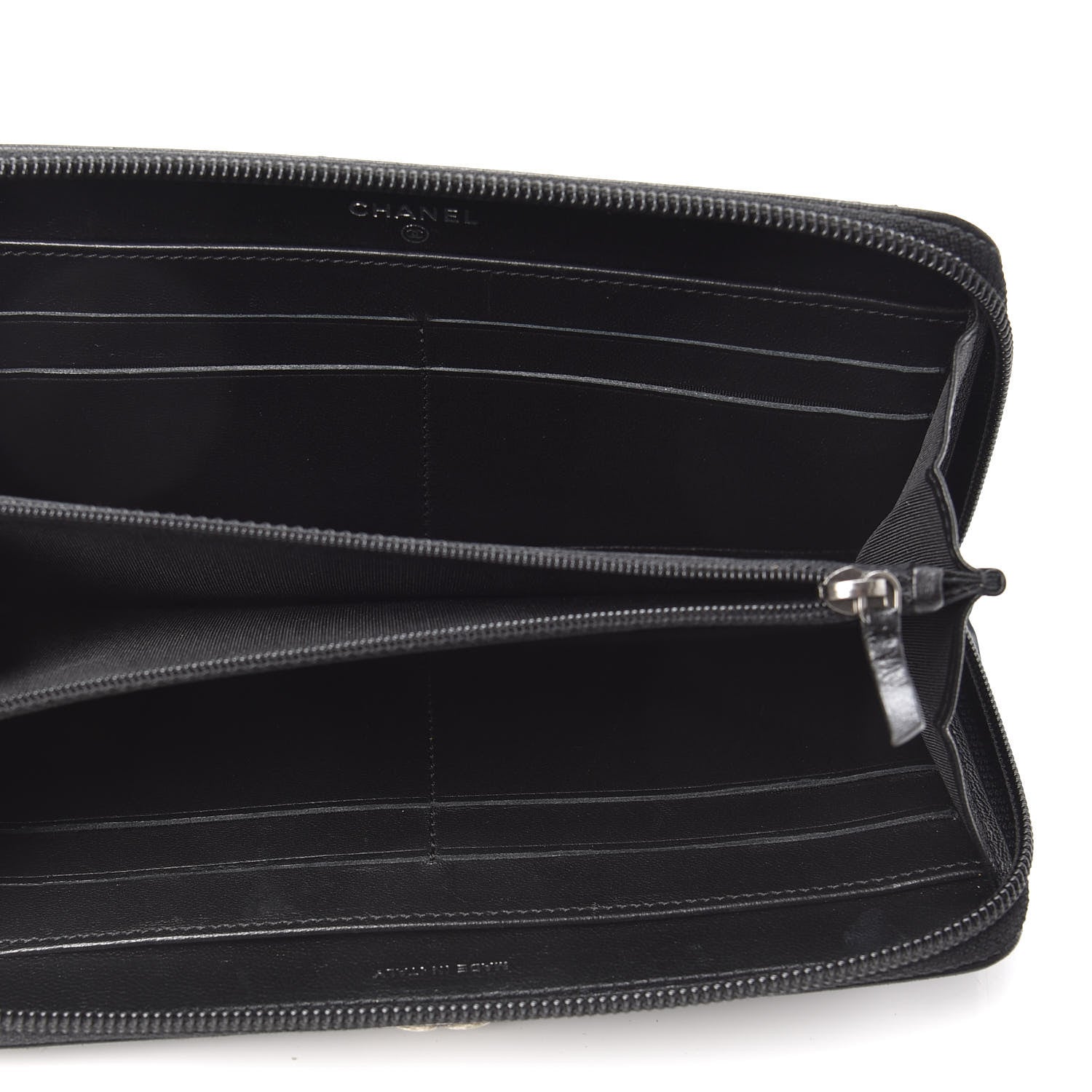 Chanel Lambskin Quilted Boy Zip Around Wallet Black 5 of 8