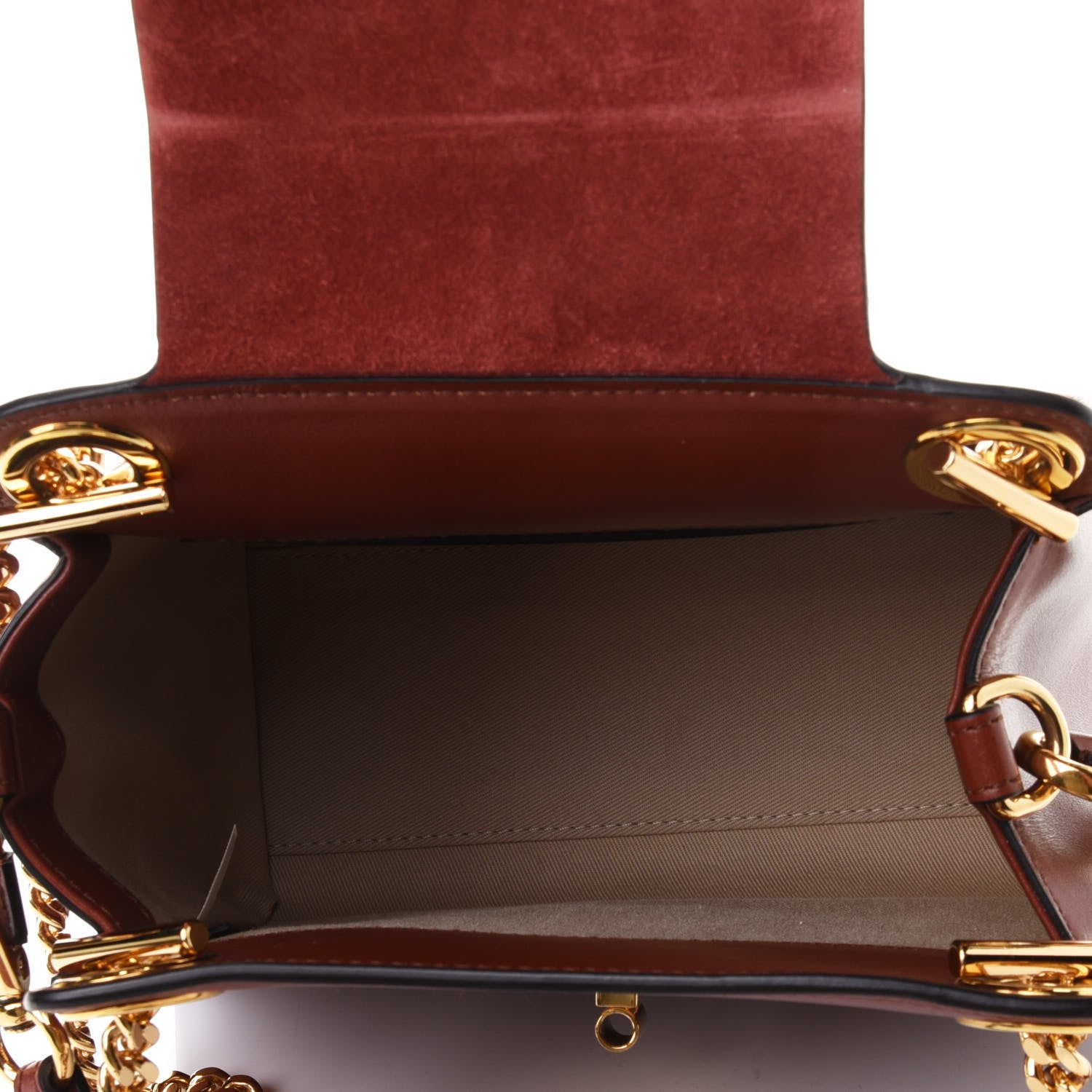 Chloe Shiny Calfskin Annie Shoulder Bag Sepia Brown 4 of 4