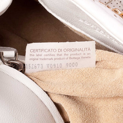 Bottega Veneta Woven Perforated Shoulder Bag Bianco 7 of 9