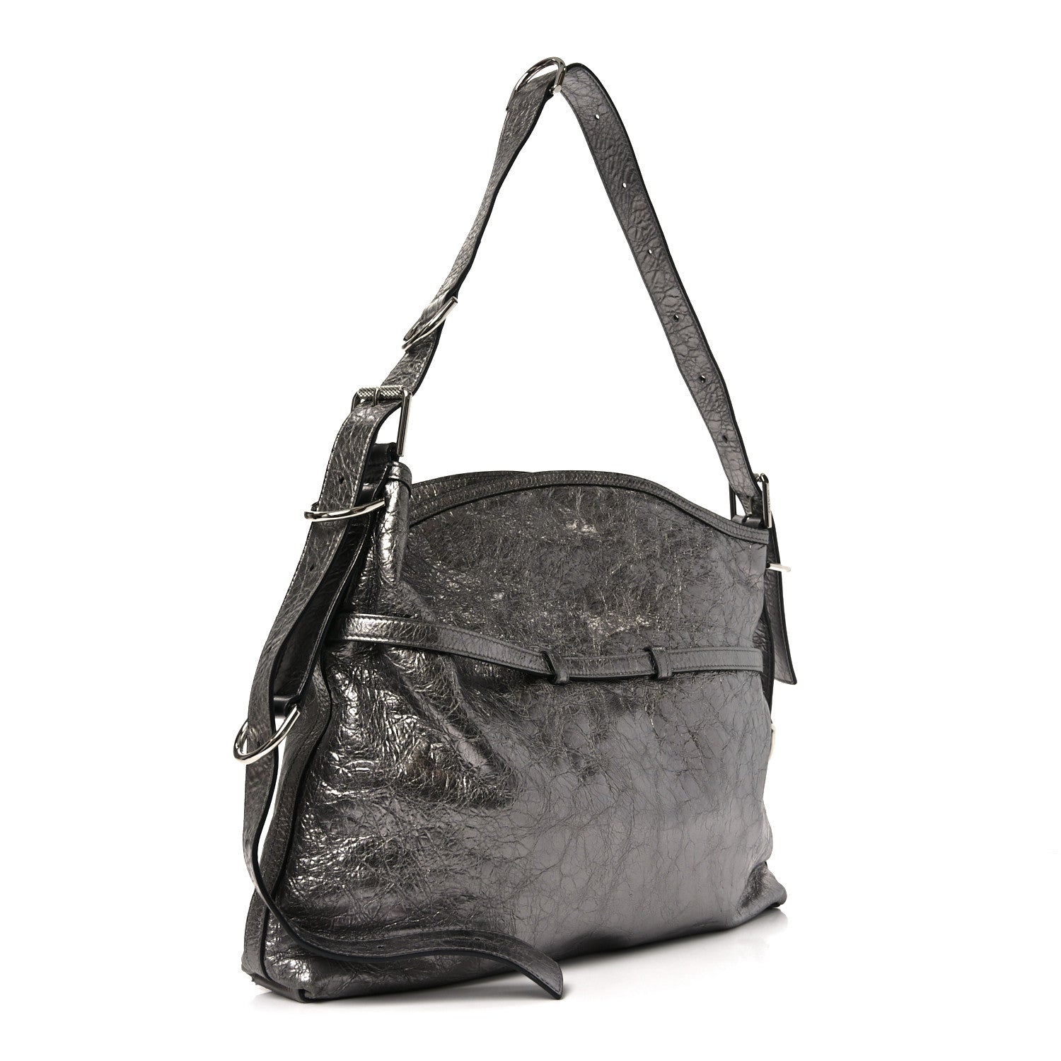Givenchy Metallic Calfskin Medium Voyou Bag Silver 3 of 10