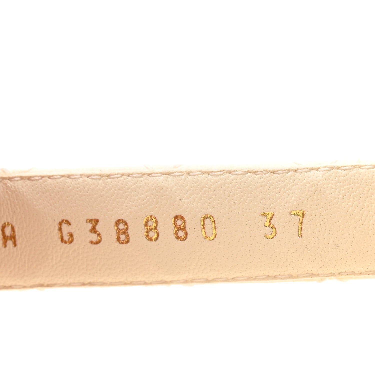 Chanel Lambskin Logo Platform Sandals 37 Beige Ivory White 8 of 9