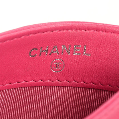 Chanel Lambskin Quilted Card Holder Fuchsia 7 of 9