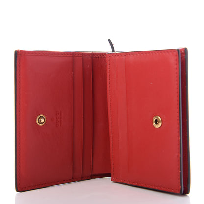 Gucci GG Supreme Monogram Cherry Embellished Card Case Wallet Hibiscus Red 5 of 7