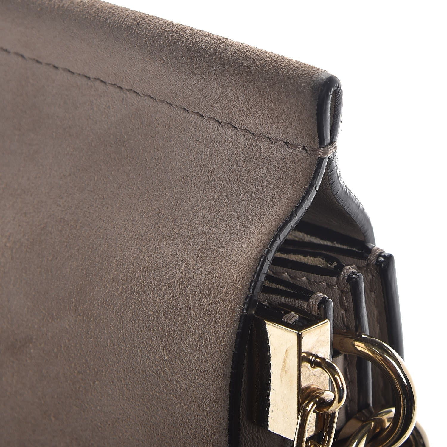 Chloe Calfskin Suede Medium Faye Shoulder Bag Motty Grey 9 of 10