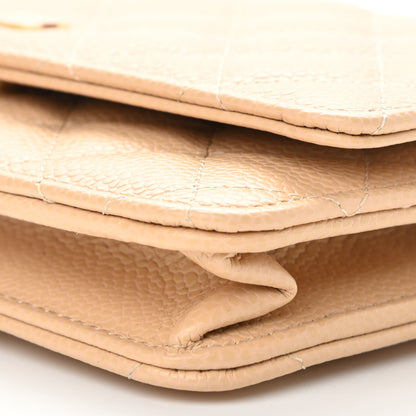 Chanel Caviar Quilted Wallet On Chain WOC Beige 10 of 11