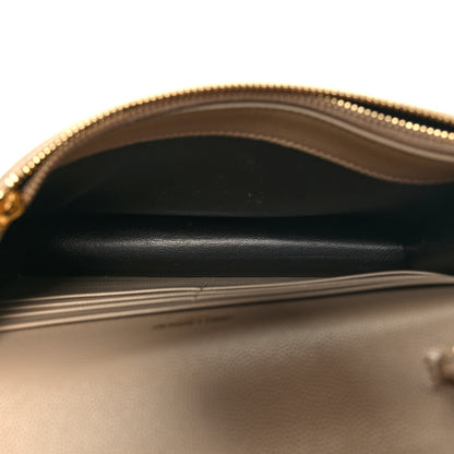 Saint Laurent Grain De Poudre Classic Monogram Kate Tassel Chain Wallet Dark Beige 5 of 11