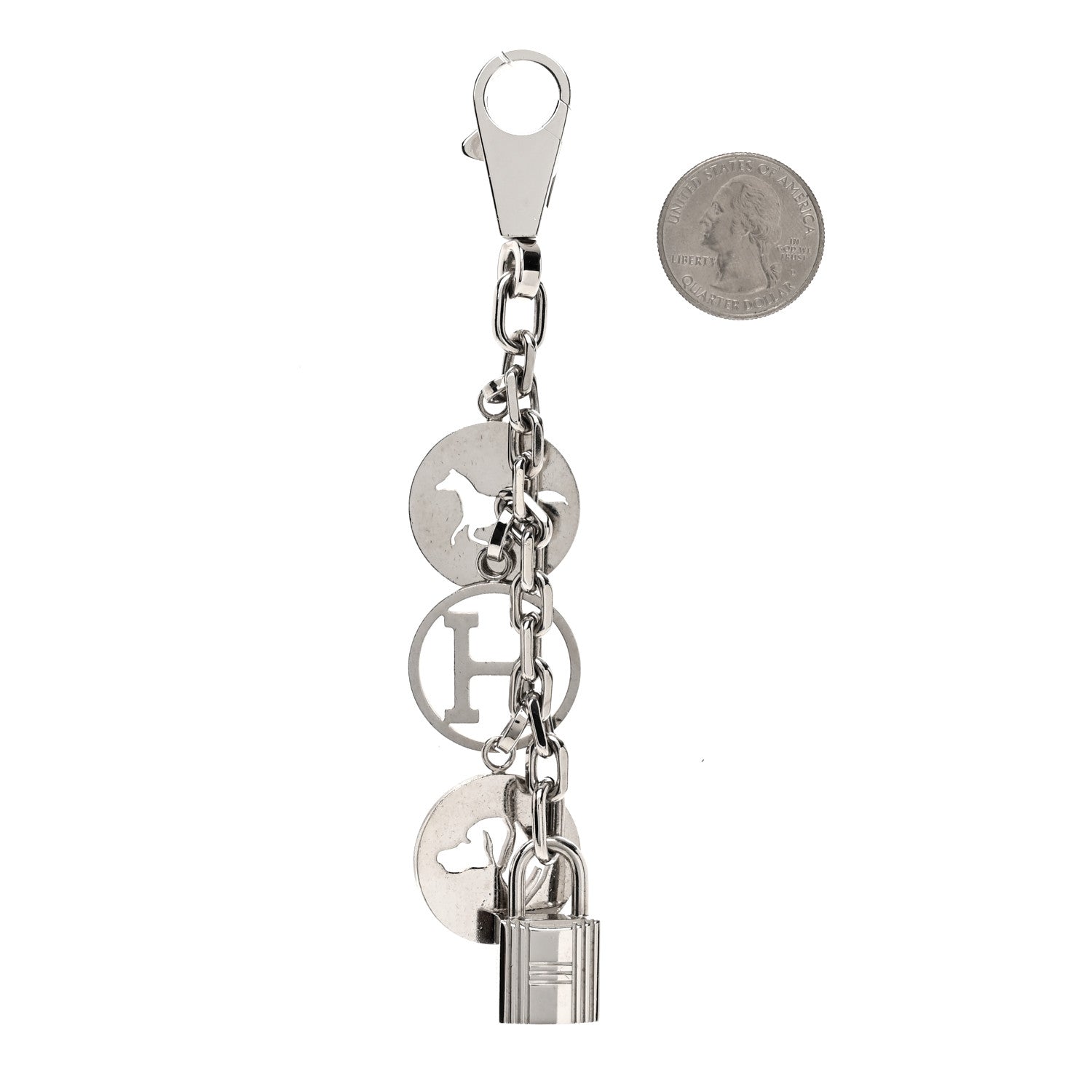 Hermes Palladium Breloque Bag Charm Silver 2 of 3